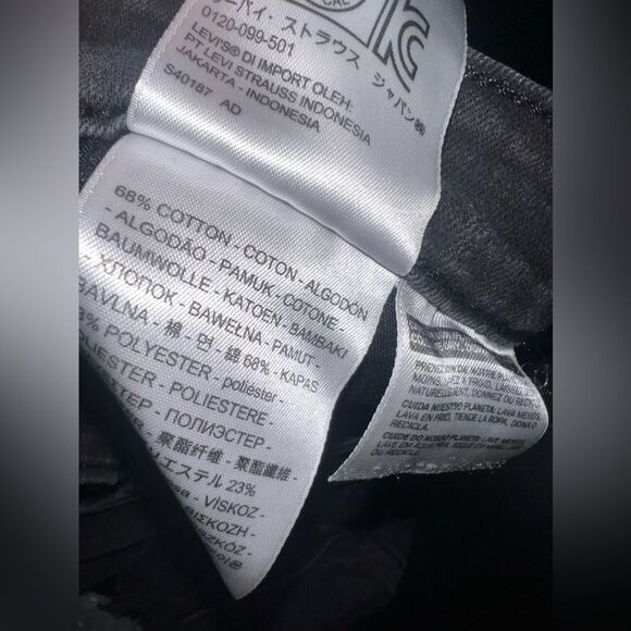 Levi’s Black 711 Skinny Ruffle Women’s Jeans Black/Dark Grey Wash Size 25 EUC - Picture 7 of 10